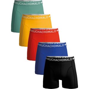 Muchachomalo - Boxershorts - Licht Katoen - Zwart Blauw Groen Oranje Rood - 5-Pack
