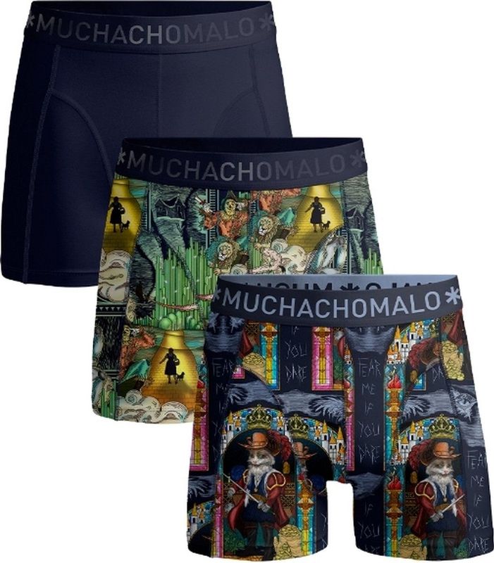 Muchachomalo - Pussboots Wizardoz - Boxershorts - Print/Print/Blue - 3-Pack
