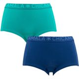 Chicamala - 2-Pack Mini Boxershorts Blauw & Groen - Dames