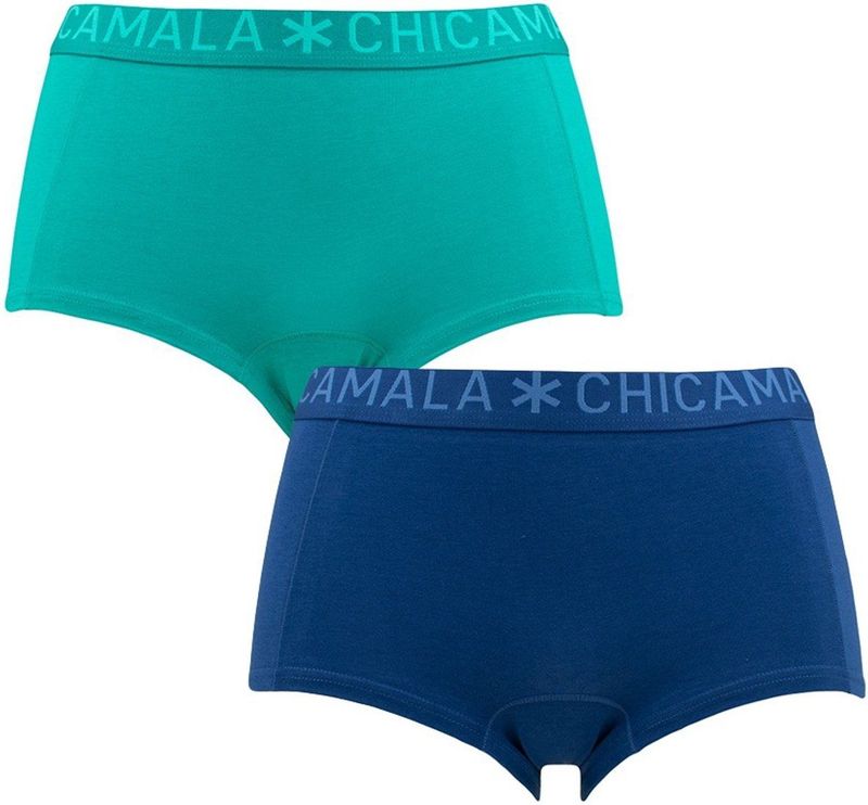 Chicamala - 2-Pack Mini Boxershorts Blauw & Groen - Dames