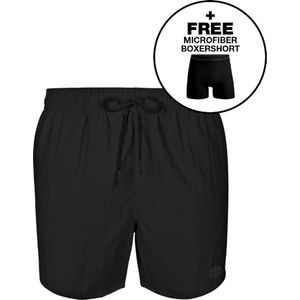 Muchachomalo Zwembroek Solid Black - Heren - Inclusief Microfiber Boxershort