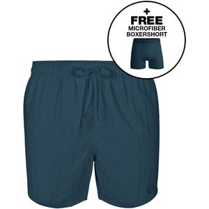 Muchachomalo Heren Zwembroek - 1 Pack + Boxershort - Maat L - Blauw - Mannen Zwembroek