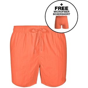 Muchachomalo Heren Zwembroek - Oranje met Gratis Microfiber Boxershort