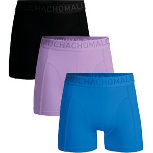 Muchachomalo - Microfiber Solid - Boxershorts - Black/Lila/Blue - 88% Polyamide, 12% Elastaan