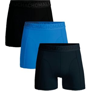 Boxershort Muchachomalo Men Microfiber Solid Black/Blue (3-Pack)-M