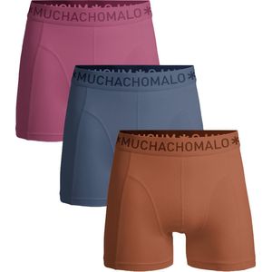 Muchachomalo - Solid Boxershorts - Oranje/Blauw/Roze - 3-Pack - Katoen/Elastaan