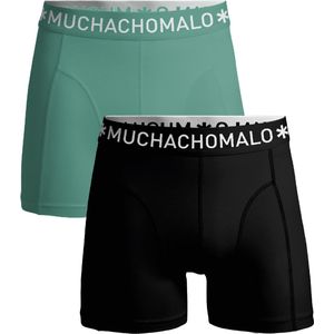 Muchachomalo - Solid - Boxershorts - Black/Blue - 95% Katoen, 5% Elastaan - 2-Pack