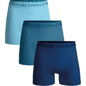Muchachomalo - Cotton Solid - Boxershorts - Blauw - Katoenmix - 3-Pack