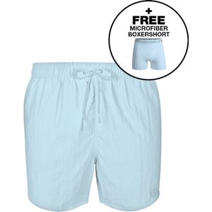 Muchachomalo Heren Zwembroek - 1 Pack + Boxershort - Maat L - Licht Blauw- Mannen Zwembroek