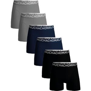 Muchachomalo - Microfiber Boxershorts - Blauw/Zwart/Grijs - 88% Polyamide/12% Elastane