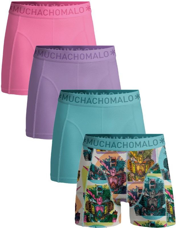 Muchachomalo – Boxershort Heren – Normale Lengte – Onderbroeken Heren – Boxershort – Ondergoed – 95% Katoen – 4 Pack – Maat S