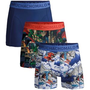Muchachomalo - Boxershorts - Set van 3 - Blauw/Rood