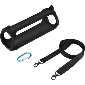 YONO Hoes geschikt voor JBL Charge 5 - Case met Riem - Beschermhoes - Zwart
