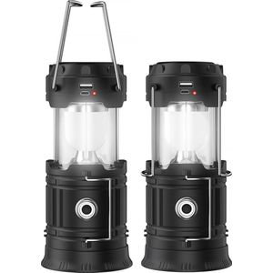 YONO LED Lantaarn Oplaadbaar - Camping Lamp - Kampeerlamp - Tentlamp - Windlicht - 2 Stuks