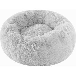 40cm Pluche Hondenmand Kattenmand Fluffy Licht Grijs