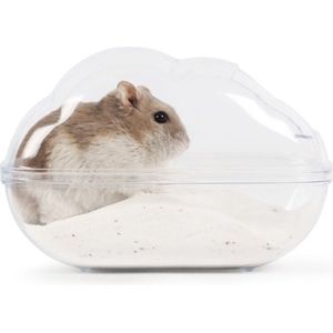 Hamster Gerbil Zandbak Afgesloten Huisje - Bakje Zand - Toilet Zandbad