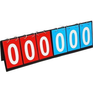 Scorebord Inklapbaar - 0 tm 999 - Rood met Blauw