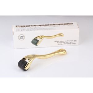 Dermaroller anti-ageing vernieuwen van de huid 0.5mm 540 naaldjes Goud Baardroller