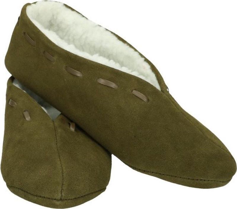 ARIESZZZ Unisex Spaanse Sloffen - Groen - Suede en Synthetische Voering