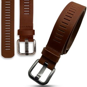Brede tailleriem van imitatieleer met stretch in bruin | Yours Clothing