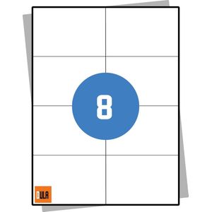 DULA Etiketten - Stickervellen A4 - 8 stickers per vel - 105 x 74 mm - 25 vel