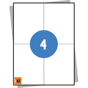 DULA Verzend Etiketten - Stickervellen A4 - 4 Stickers per vel - 105 x 148 mm - 100 vel