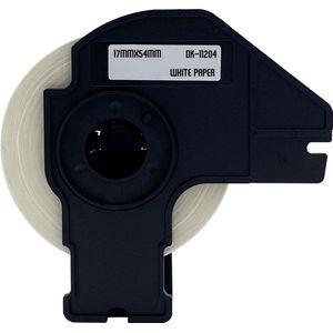 DULA Brother Compatible DK-11204 - Voorgestanst multifunctioneel label - 1 rol - 17 x 54 mm - 400 labels per rol - Zwart op wit - Papier