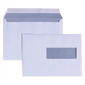 DULA - C5 Enveloppen A5 formaat wit - Met venster rechts - 229 x 162 mm - 50 stuks - Zelfklevend met plakstrip - 80 Gram