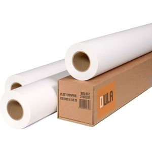 DULA - Plotterpapier - inkjetpapier - 610mm x 50m - 90 gram - 3 rollen - A1 oversize papier - 24 inch