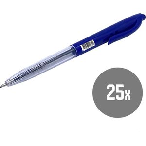 DULA pennen drukknop blauw - 25 stuks - Balpen