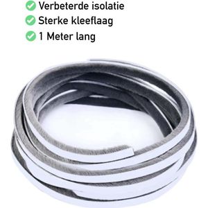 FSW-Products - Zelfklevende tochtstrip - 1 Meter lang - 5mm breed - Haartjes 23mm lang - Tochtstrip met borstel - Isolatiestrip voor Raam en Deur - Anti-wind tochtstrip - Tochtwering - Duurzaam - Brievenbus Isoleren