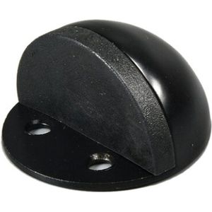 FSW-Products - 1 Stuk - Deurstoppers - Incl. 2 schroeven & Tape - Zwart - Zelfklevende Deurstop - RVS