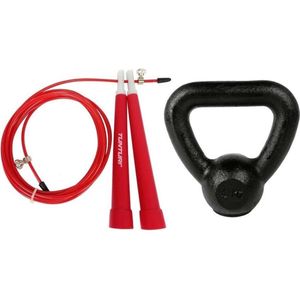Tunturi - Fitness Set - Springtouw Rood - Kettlebell 4 kg