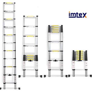 IMTEX Telescopische ladder - aluminium - 3.20 meter hoog