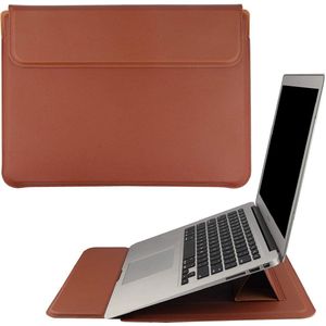 Igoods teek hoesje Hard - Slim - gebruikt voor Laptop Sleeve with Folding Stand for 13"" MacBook - Laptop - bruinachtig geel