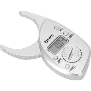 IGOODS Digitale Huisplooimeter - Digitale Vetpercentage Meter - Lichaamsvetmeter - Huidplooimeter - Bereken Vetpercentage - Vetpercentage Meten - Exclusief Batterijen