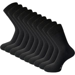 10 paar Sokken - VANSENZO® - Basic - Zwart - Maat 35-38
