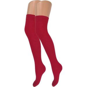 SQOTTON - Overknee Kousen - Rood