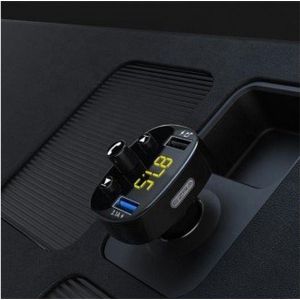 FM Transmitter Bluetooth - Autolader - Draadloze Carkit - - 2x Fastcharger USB Poort - USB-C Poort - Handsfree Bellen - Voor Alle Telefoons - FM Transmitter Auto - Bluetooth 5.0