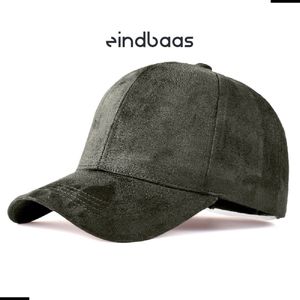 Legend Cap Basic - eindbaas - Suede pet - Army Green - Luxe groene suede pet