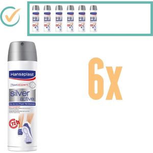 Hansaplast Silver Active Voet Deodorant - Voet Verzorging - Voet Spray - Zweetvoeten - Anti Transpirant - 6x150ml - Voordeelverpakking