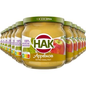 12x Hak Appelmoes Authentiek Hollands Recept Extra Kwaliteit 200 gr