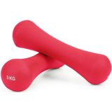 Dumbbell set 6 kg - 2 x 3kg - Neopreen Donker roze - Fitness gewichten