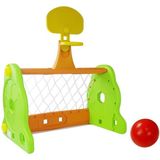 Voetbaldoel en basketbaldoel 2-in-1 – met bal