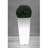 Bloempot met led verlichting 80 cm hoog – wit