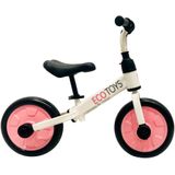 Loopfiets kinderfiets - met zijwieltjes - 12 inch - wit roze