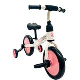 Loopfiets kinderfiets - met zijwieltjes - 12 inch - wit roze