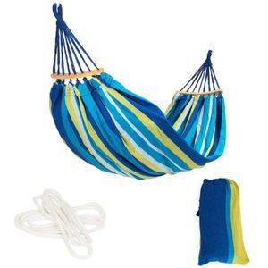Hangmat 2 persoons - 185 x 150 cm - blauw/groen