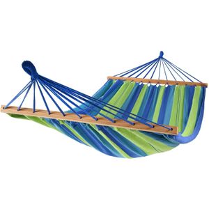 Hangmat 2 persoons XL 220 x 160 cm – Dwarsbalk – Blauw & Groen