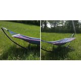 Hangmat standaard - zwart - incl. blauw paars hangmat - 220 x 160 cm